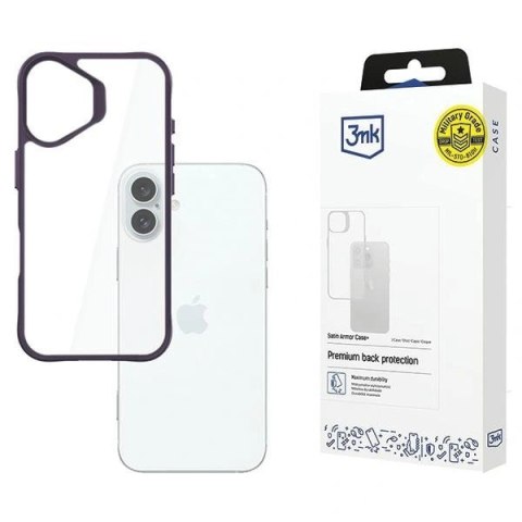 Etui na telefon iPhone 16 Plus 3MK SatinArmor+ Case fioletowy