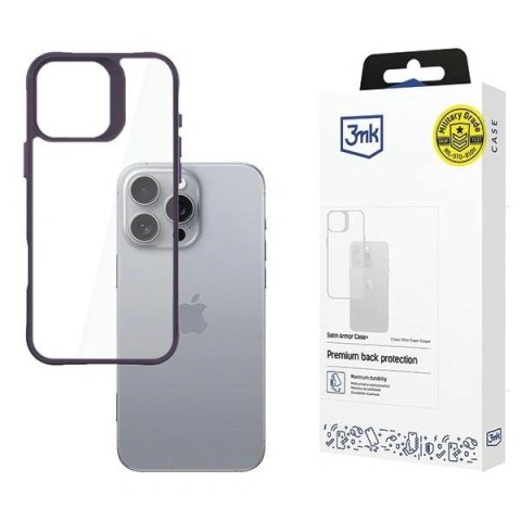 Etui iPhone 16 Pro Max 3MK SatinArmor+ Case fioletowy