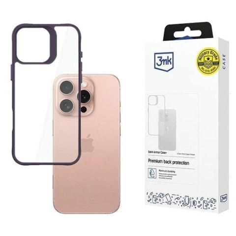 Etui na telefon iPhone 16 Pro 3MK SatinArmor+ Case fioletowy