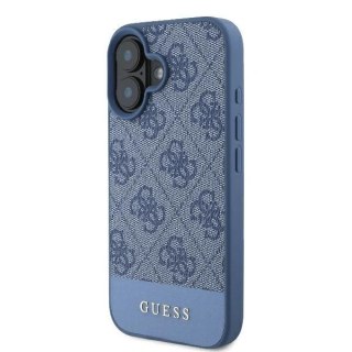 Etui iPhone 16 Guess 4G Bottom Stripe niebieskie