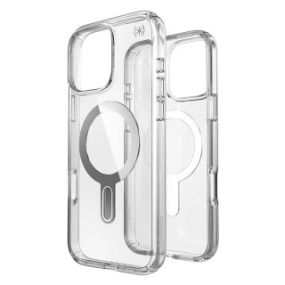 Etui iPhone 16 Pro Max Speck Presidio Perfect-Clear ClickLock & MagSafe przezroczyste / Chrome Finish / Serene Silver