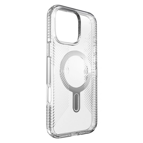 Etui Speck Presidio Perfect-Clear Grip ClickLock & MagSafe Apple iPhone 16 Pro Max (Clear / Chrome Finish / Serene Silver)