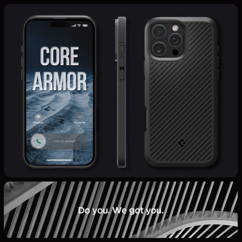 Etui na telefon iPhone 16 Pro Max Spigen Core Armor Matte Czarny