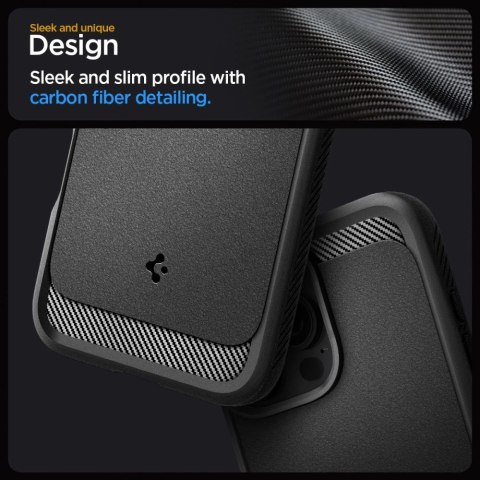 Etui na telefon iPhone 16 Pro Max Spigen Rugged Armor MagSafe Czarny