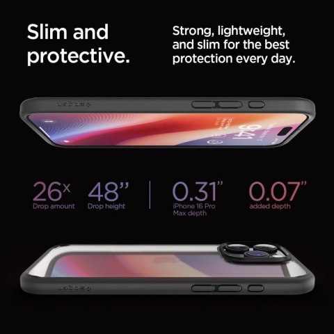 Etui na telefon iPhone 16 Pro Max Spigen Ultra Hybrid Matte Czarny