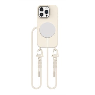 Etui na telefon iPhone 16 Pro Max Tech-Protect Magnecklace MagSafe Latte