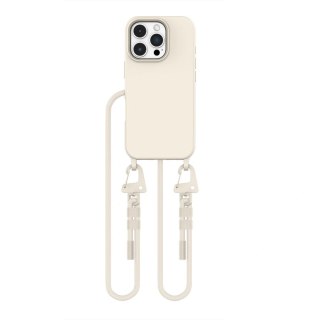 Etui na telefon iPhone 16 Pro Max Tech-Protect Magnecklace MagSafe Latte