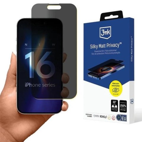 Folia na telefon 3MK Silky Matt Privacy iPhone 16 Pro - Ochrona ekranu