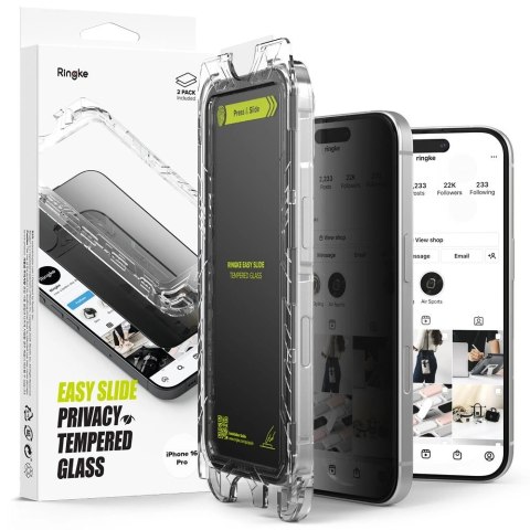 Szkło prywatyzujące iPhone 16 Pro Ringke Easy Slide Privacy [2 PACK]