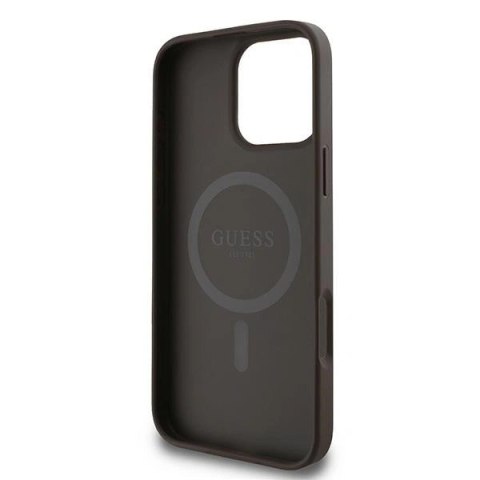 Etui na telefon iPhone 16 Pro Guess 4G Ring MagSafe brązowe