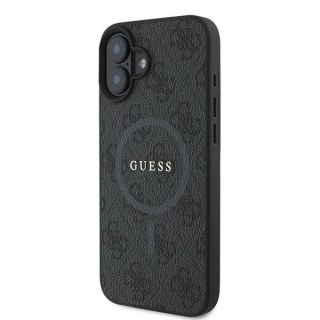 Etui na telefon iPhone 16 Plus Guess 4G Ring MagSafe czarne