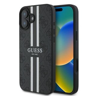 Etui Guess GUHMP16MP4RPSK Apple iPhone 16 Plus hardcase 4G Printed Stripes MagSafe czarny