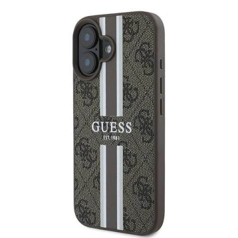 Etui Guess GUHMP16MP4RPSW Apple iPhone 16 Plus hardcase 4G Printed Stripes MagSafe brązowy