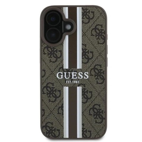 Etui Guess GUHMP16MP4RPSW Apple iPhone 16 Plus hardcase 4G Printed Stripes MagSafe brązowy