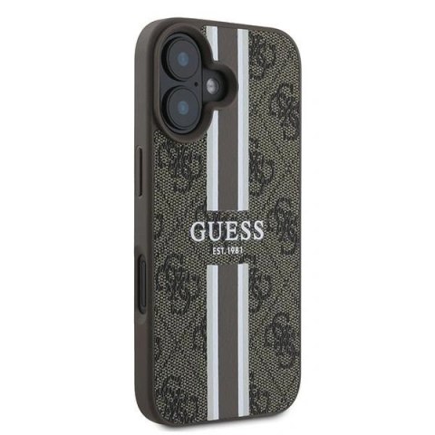 Etui Guess GUHMP16MP4RPSW Apple iPhone 16 Plus hardcase 4G Printed Stripes MagSafe brązowy