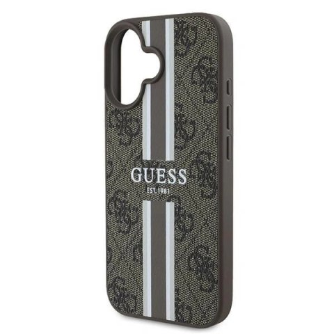 Etui Guess GUHMP16MP4RPSW Apple iPhone 16 Plus hardcase 4G Printed Stripes MagSafe brązowy