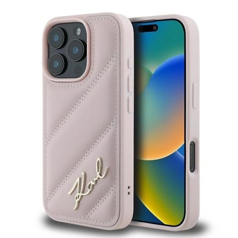 Etui na telefon iPhone 16 Pro Max Karl Lagerfeld Hardcase różowy