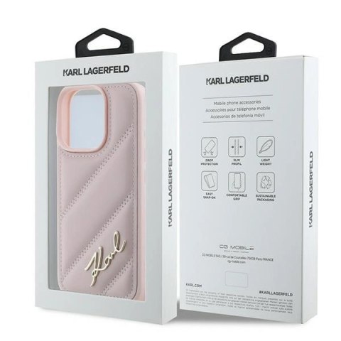 Etui na telefon iPhone 16 Pro Max Karl Lagerfeld Hardcase różowy