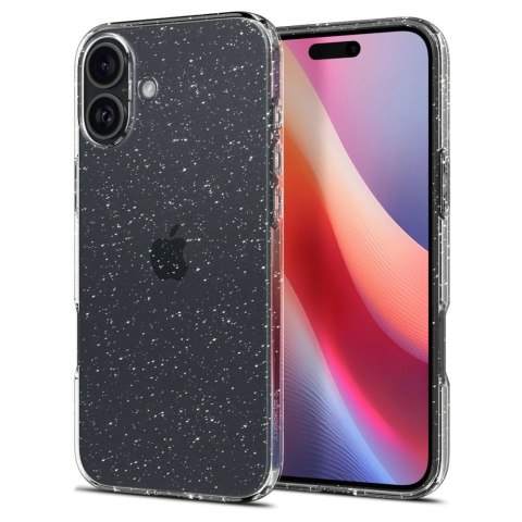 Etui na telefon iPhone 16 Spigen Liquid Crystal przezroczyste brokatowe