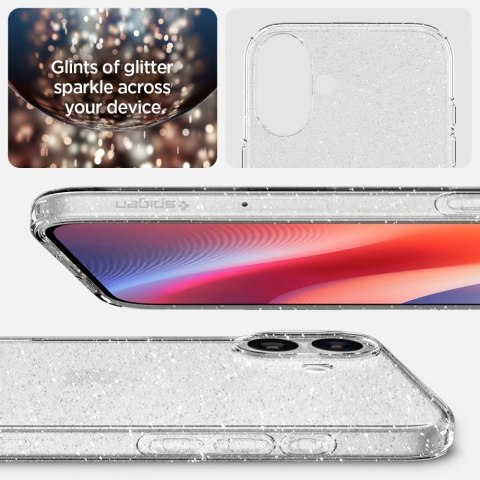 Etui na telefon iPhone 16 Spigen Liquid Crystal przezroczyste brokatowe