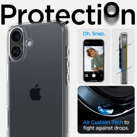 Etui na telefon iPhone 16 Spigen Ultra Hybrid przezroczyste, ochrona