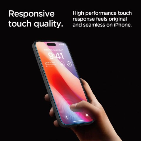 Szkło hartowane iPhone 16 Pro Spigen GLAS.tR ez Fit Clear 2 PACK