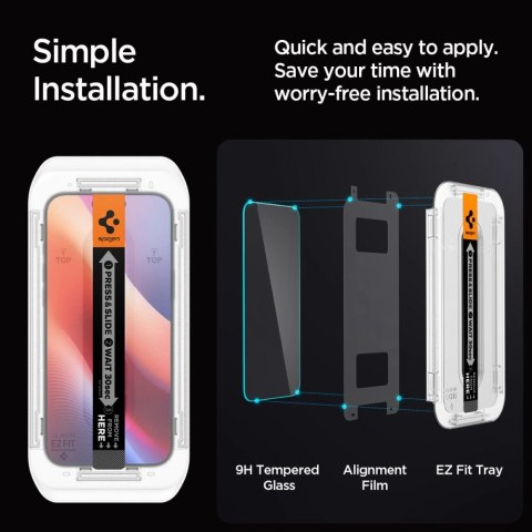 Szkło hartowane iPhone 16 Pro Max Spigen GLAS.tR ez Fit Clear 2 PACK