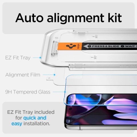 Szkło hartowane Spigen GLAS.tR ez Fit Google Pixel 9 / 9 Pro Clear [2 PACK]