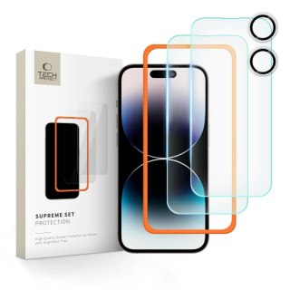 Szkło hartowane Tech-Protect Supreme Set Apple iPhone 16 Plus przezroczyste [3 PACK]