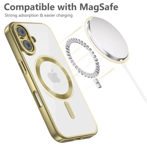 Etui na telefon iPhone 16 Tech-Protect MagFlex MagSafe satynowe złote