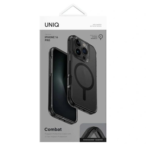 Etui na telefon iPhone 16 Pro UNIQ Combat MagClick Charging czarny