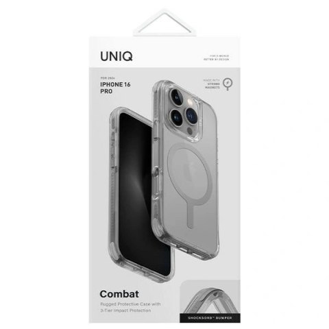 Etui UNIQ Combat Apple iPhone 16 Pro MagClick Charging szary