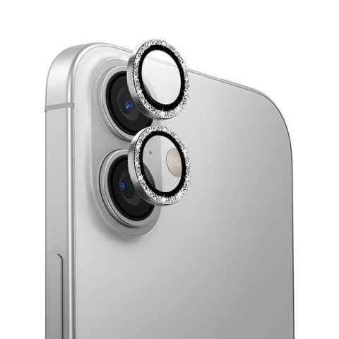 Szkło na obiektyw aparatu UNIQ Optix Aluminium Camera Lens Protector Apple iPhone 16 / 16 Plus white shimmer