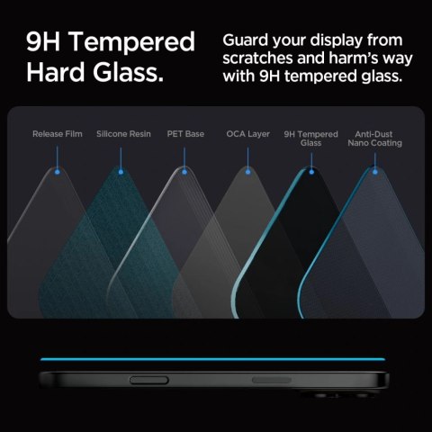 Szkło prywatyzujące iPhone 16 Pro Max Spigen GLAS.tR ez Fit Privacy 2 PACK