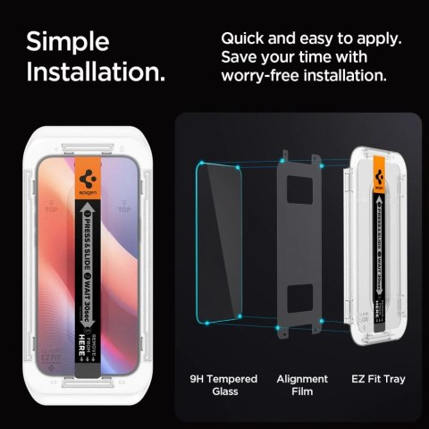 Szkło prywatyzujące iPhone 16 Pro Max Spigen GLAS.tR ez Fit Privacy 2 PACK