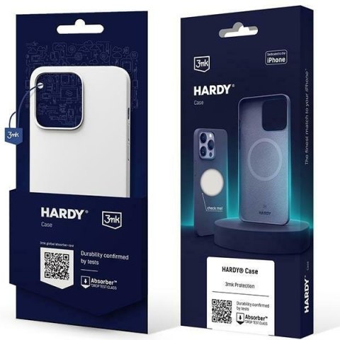 Etui na telefon iPhone 15 Pro 3MK Hardy Case MagSafe srebrno-biały