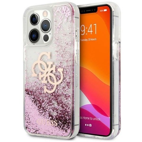 Etui Apple iPhone 13 Pro Max Guess różowy hardcase 4G Big Liquid Glitter