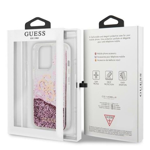 Etui Apple iPhone 13 Pro Max Guess różowy hardcase 4G Big Liquid Glitter