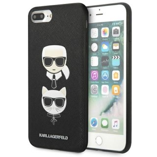 Etui Karl Lagerfeld KLHCI8LSAKICKCBK Apple iPhone 8/7 Plus czarny/black hardcase Saffiano Ikonik Karl&Choupette Head