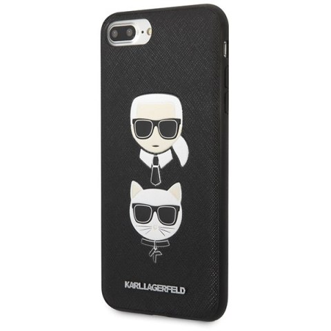 Etui Karl Lagerfeld KLHCI8LSAKICKCBK Apple iPhone 8/7 Plus czarny/black hardcase Saffiano Ikonik Karl&Choupette Head