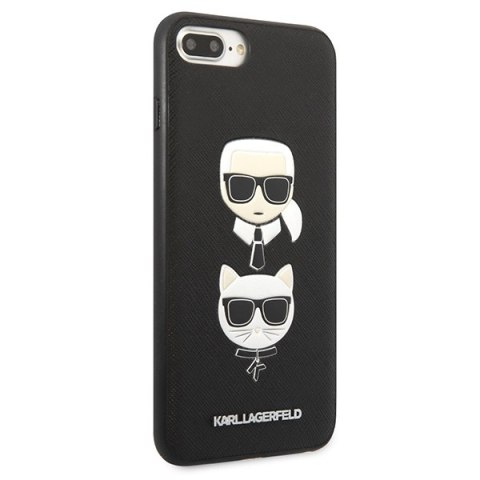 Etui Karl Lagerfeld KLHCI8LSAKICKCBK Apple iPhone 8/7 Plus czarny/black hardcase Saffiano Ikonik Karl&Choupette Head