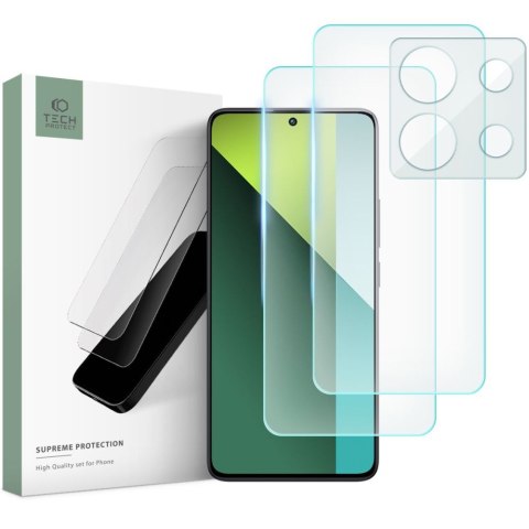 Szkło hartowane Tech-Protect Supreme Set Xiaomi Redmi Note 13 Pro 5G / Poco X6 5G Clear [2+1 PACK]