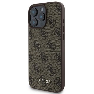 Etui na telefon iPhone 16 Pro Max Guess Hardcase 4G Classic brązowy