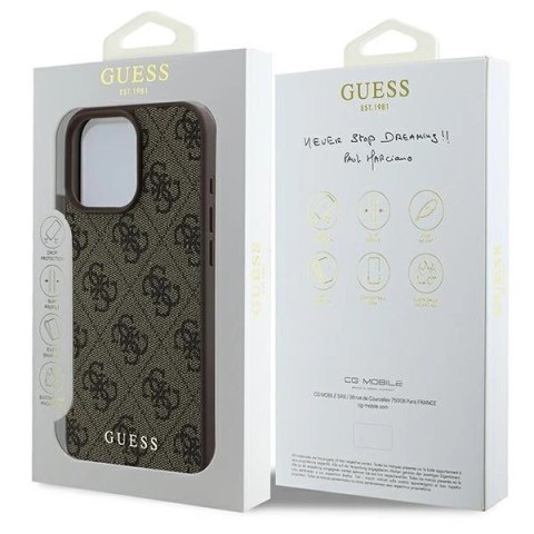 Etui iPhone 16 Pro Max Guess Hardcase 4G Classic brązowy