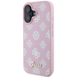 Etui Guess GUHMP16MPGPYSP Apple iPhone 16 Plus hardcase Peony Script Logo MagSafe różowy/pink