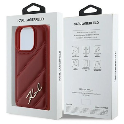 Etui na telefon iPhone 16 Pro Karl Lagerfeld czerwone hardcase