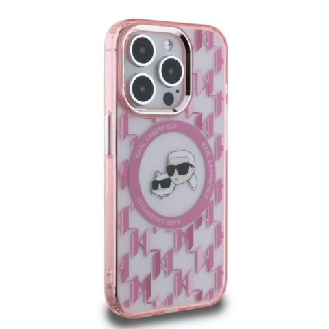 Etui na telefon Apple iPhone 15 Pro Karl Lagerfeld Monogram MagSafe różowy