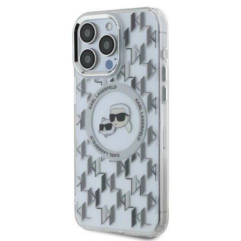 Etui na telefon iPhone 15 Pro Karl Lagerfeld Monogram MagSafe przezroczyste