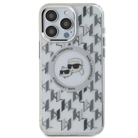 Etui na telefon iPhone 15 Pro Karl Lagerfeld Monogram MagSafe przezroczyste