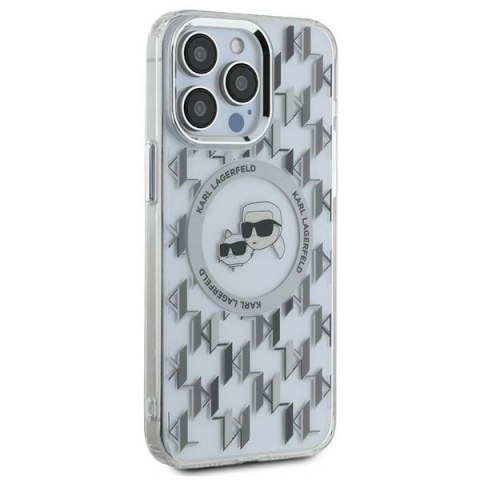 Etui na telefon iPhone 15 Pro Karl Lagerfeld Monogram MagSafe przezroczyste